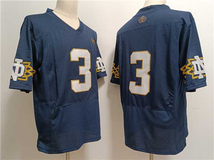 Men%27s Notre Dame Fighting Irish #3 Joe Montana Navy Limited Stitched Jersey